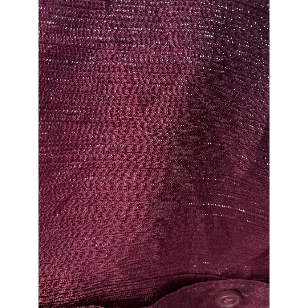 Express Red Chiffon Button-Up Top - image 4